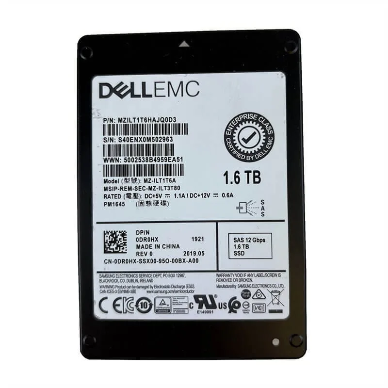 Samsung PM1645 / Dell DR0HX 1.6TB SAS MU 12Gbps SFF