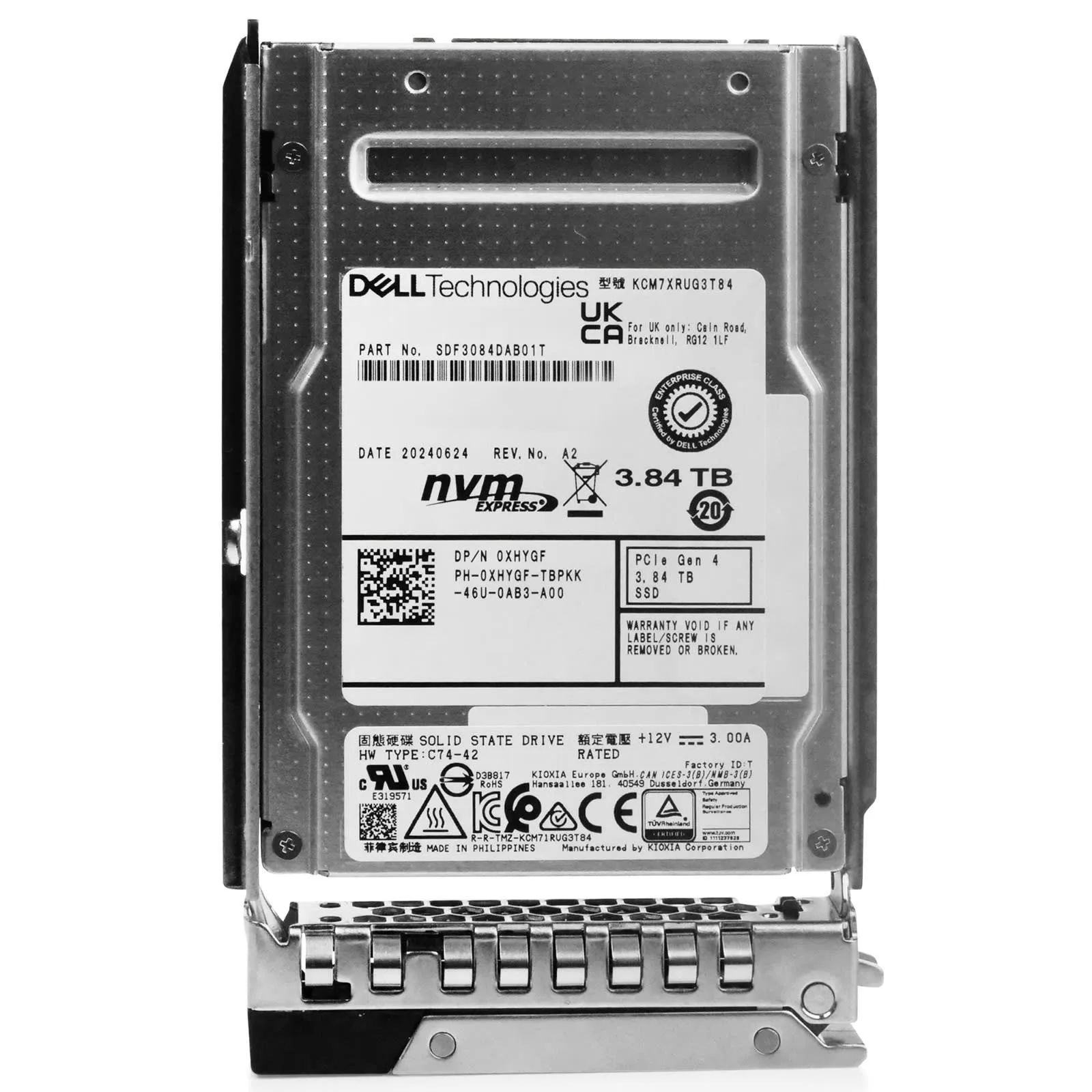 Dell 0XHYGF 3.84TB U.2 NVMe SFF NEW