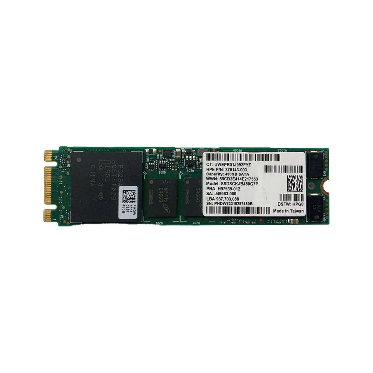 HPE 480GB M.2 SATA 6Gbps SFF P/N: 870143-003