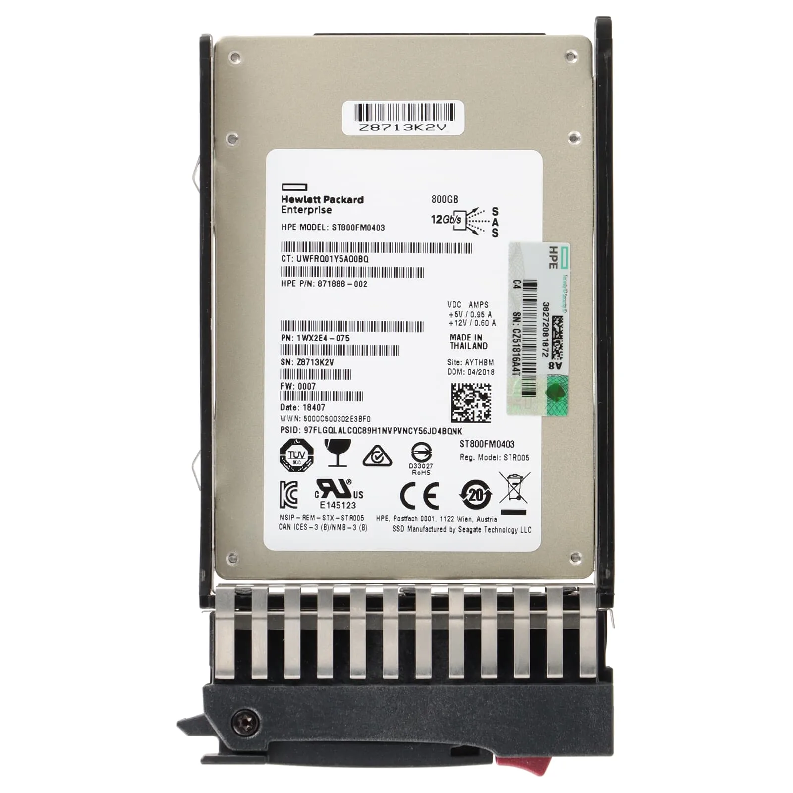 HPE 800GB SAS 12Gbps SFF P/N: 871888-002