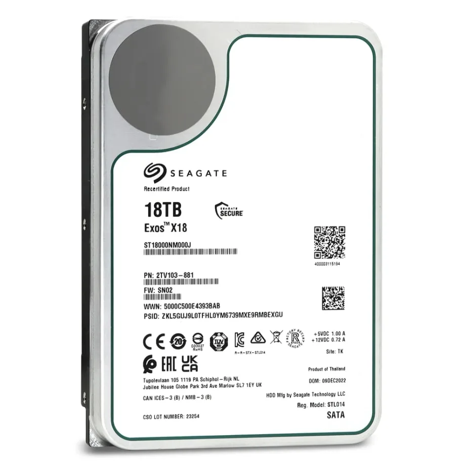 Seagate 18TB SATA 7.2K 6Gbps 3,5" LFF