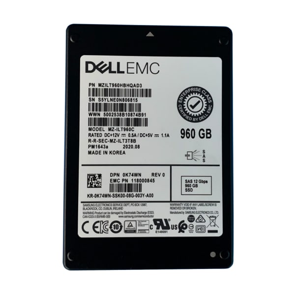 Dell EMC 960GB SAS 12Gbps SFF P/N: K74WN 1