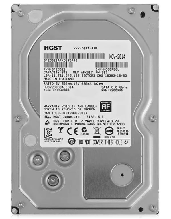 HGST Ultrastar 7K6000 NEW 6TB SATA 7,2k 6Gbps 3,5" LFF 1