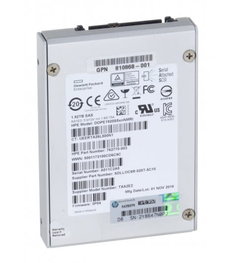 HPE 762770-003 1.92TB SAS 12Gbps  SFF 1