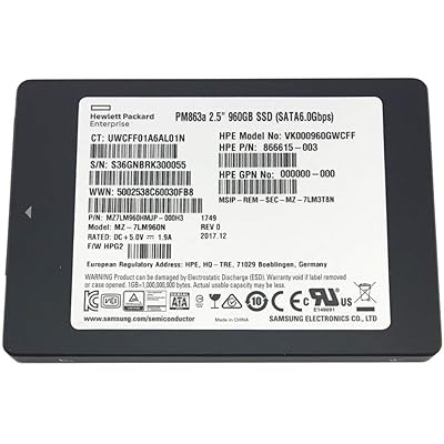 HPE 816876-004 960GB SATA 6Gbps PM863 SFF 2
