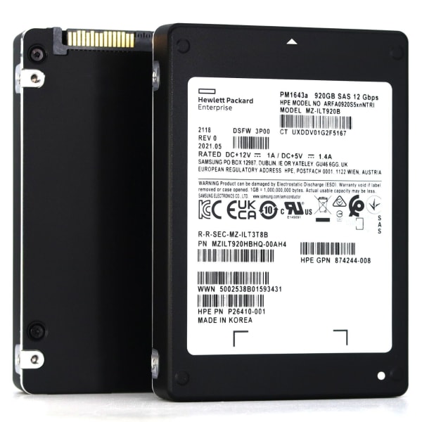 HPE P02435-007 920GB SAS 12Gbps Samsung PM1643 SFF NEW 2