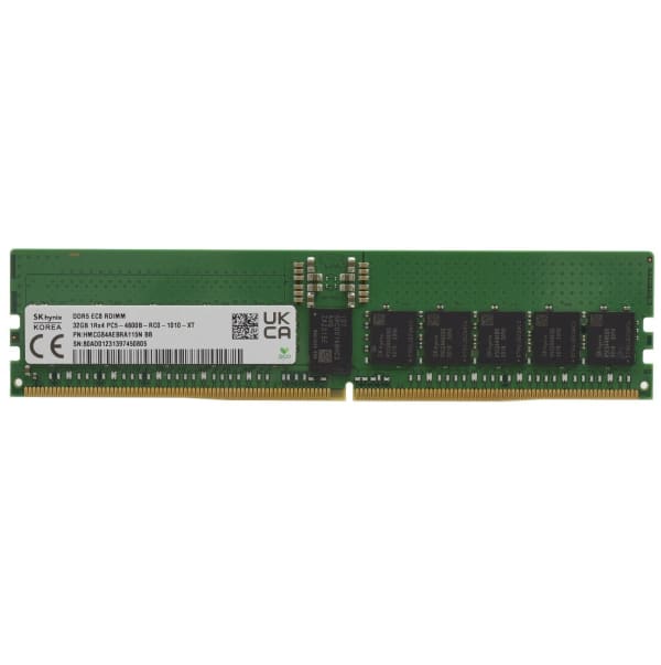 SK Hynix 32GB DDR5 4800MHz PC-5 38400 ECC REG P/N: HMCG84MEBRA107N 1