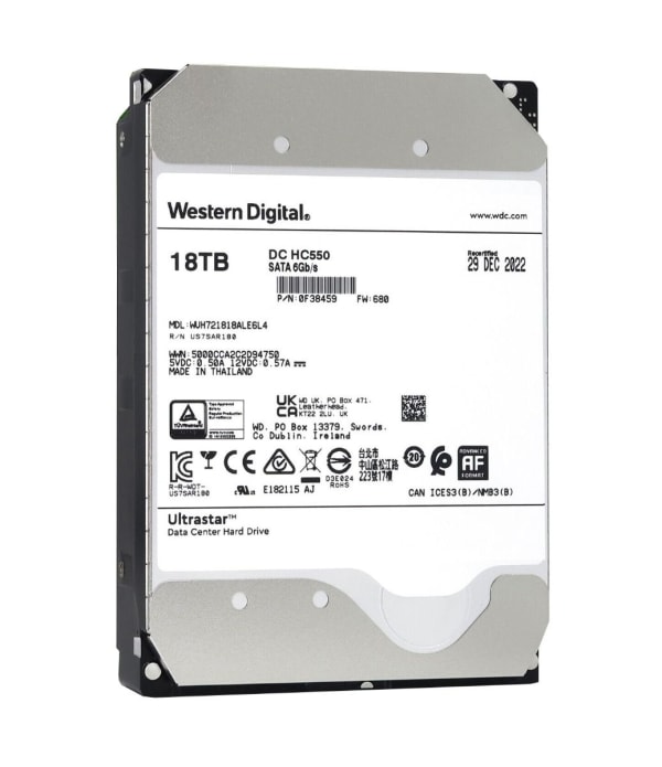 WD HC550 18TB SATA 7.2K 6Gbps 3,5" LFF P/N: 0F38459 1